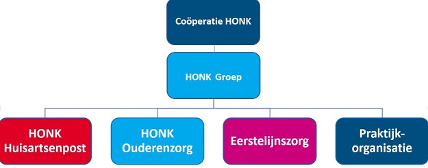 organogram HONK Zorgonderdelen 2021
